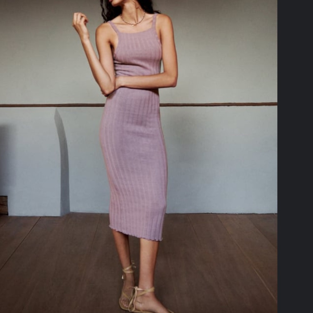 🆕 ZARA Ribbed Midi Dress - Picture 3 of 7